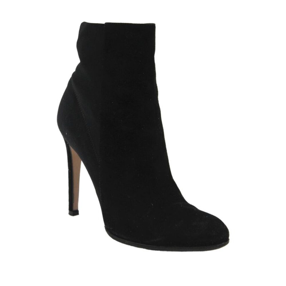 Gianvito Rossi Womens Suede Stretch Knit Ankle Boots Black Size 35.5 5.5
